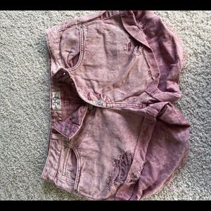 Free People pink denim cut off size 29